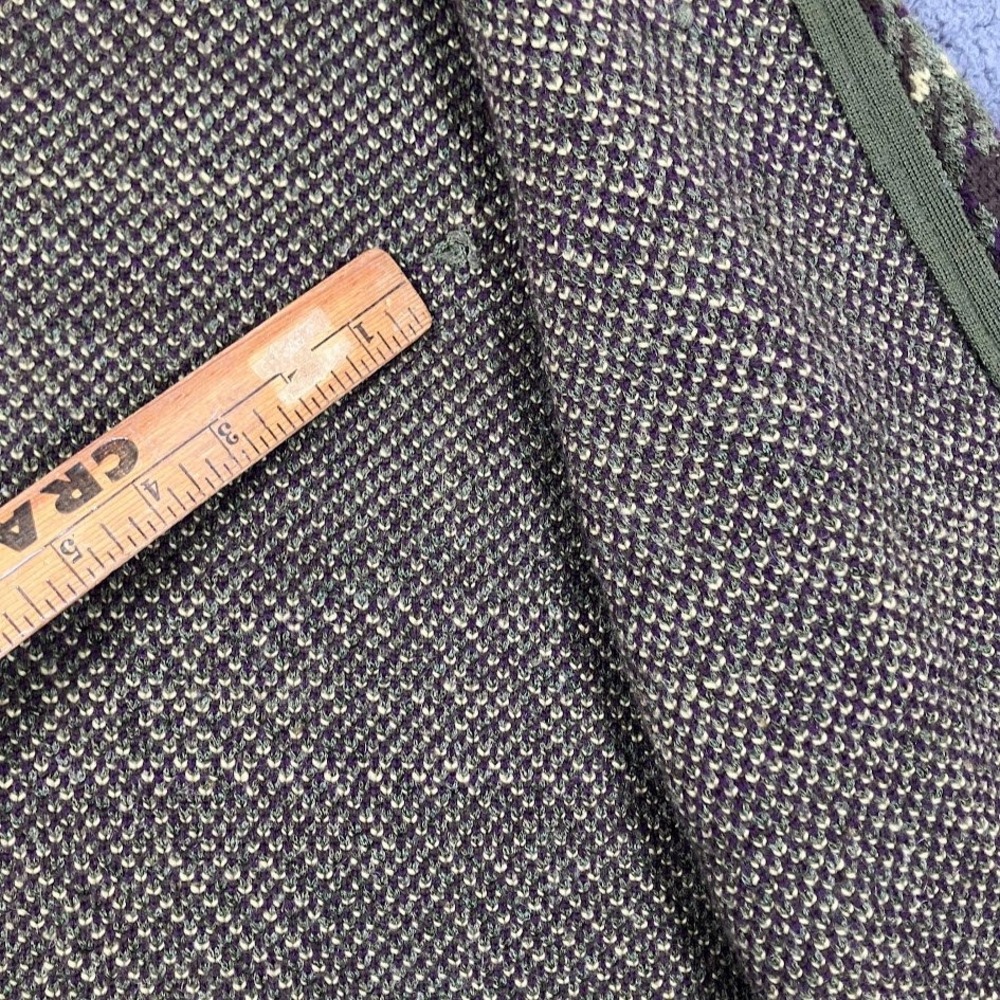 Kasper & Company ASL Wool Mohair Blend Plaid Full Zip Cardigan Sweater Green M - Picture 9 of 11